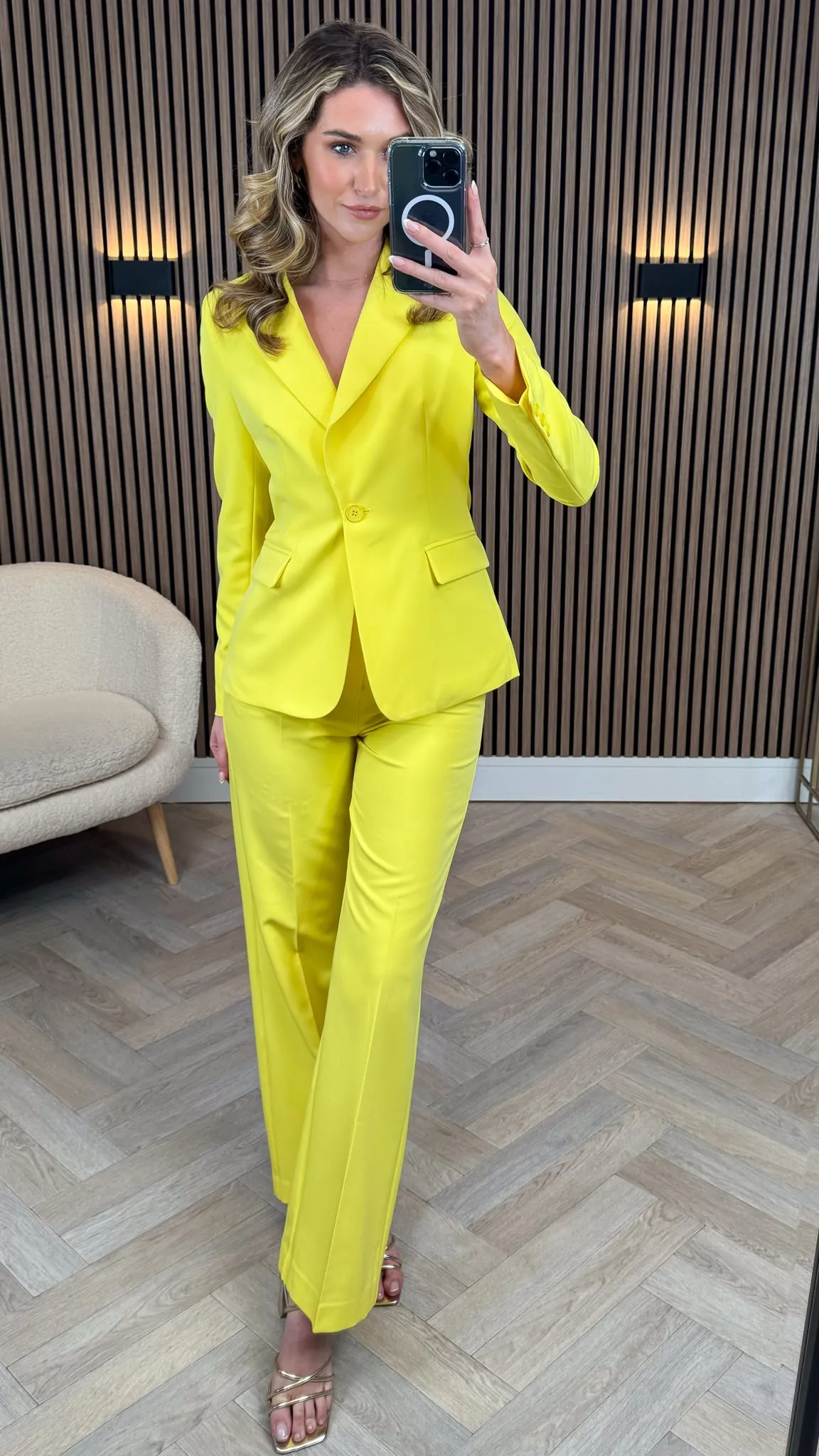 Adaline Yellow Trousers & Blazers Co Ord