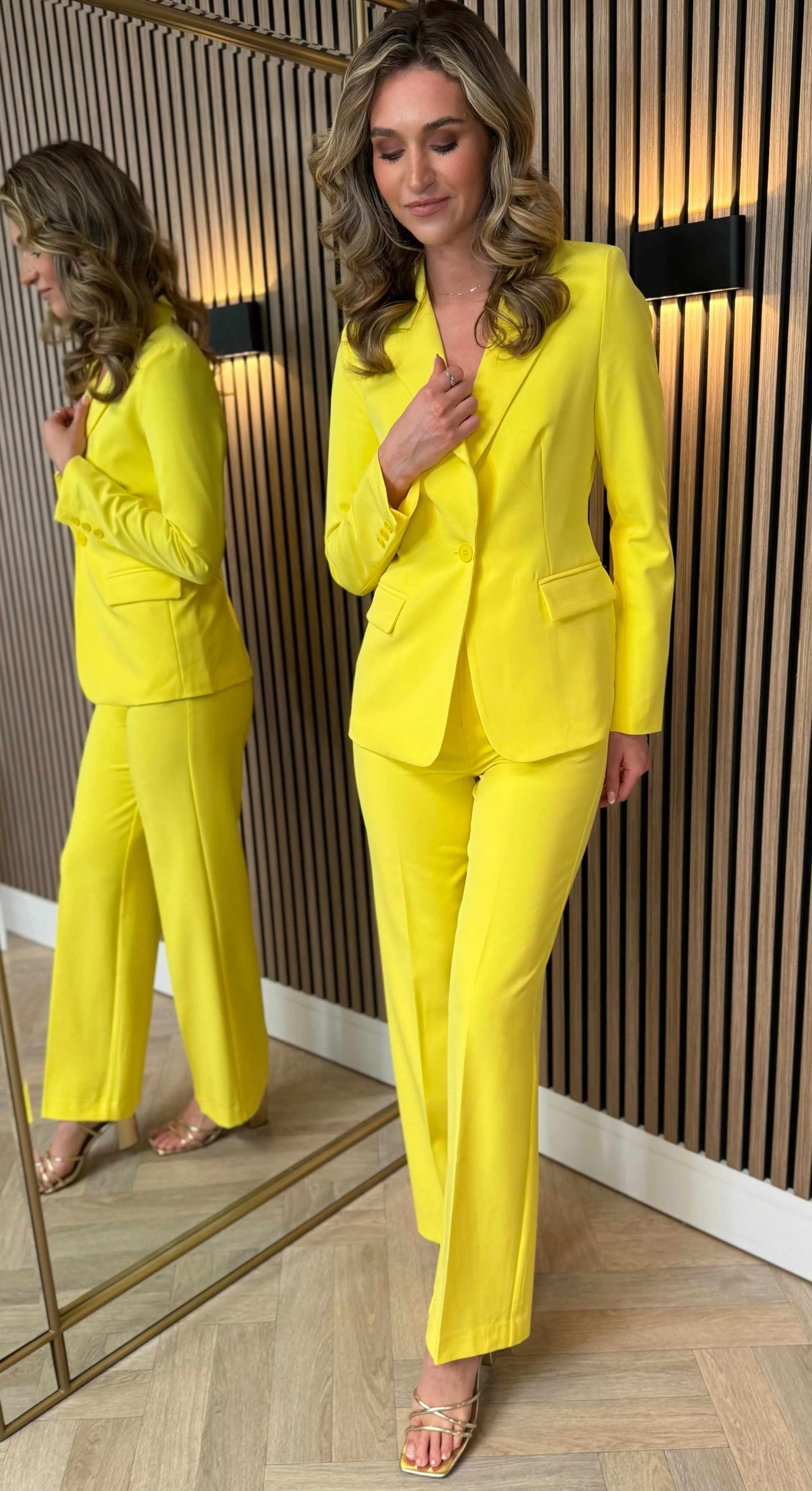 Adaline Yellow Trousers & Blazers Co Ord