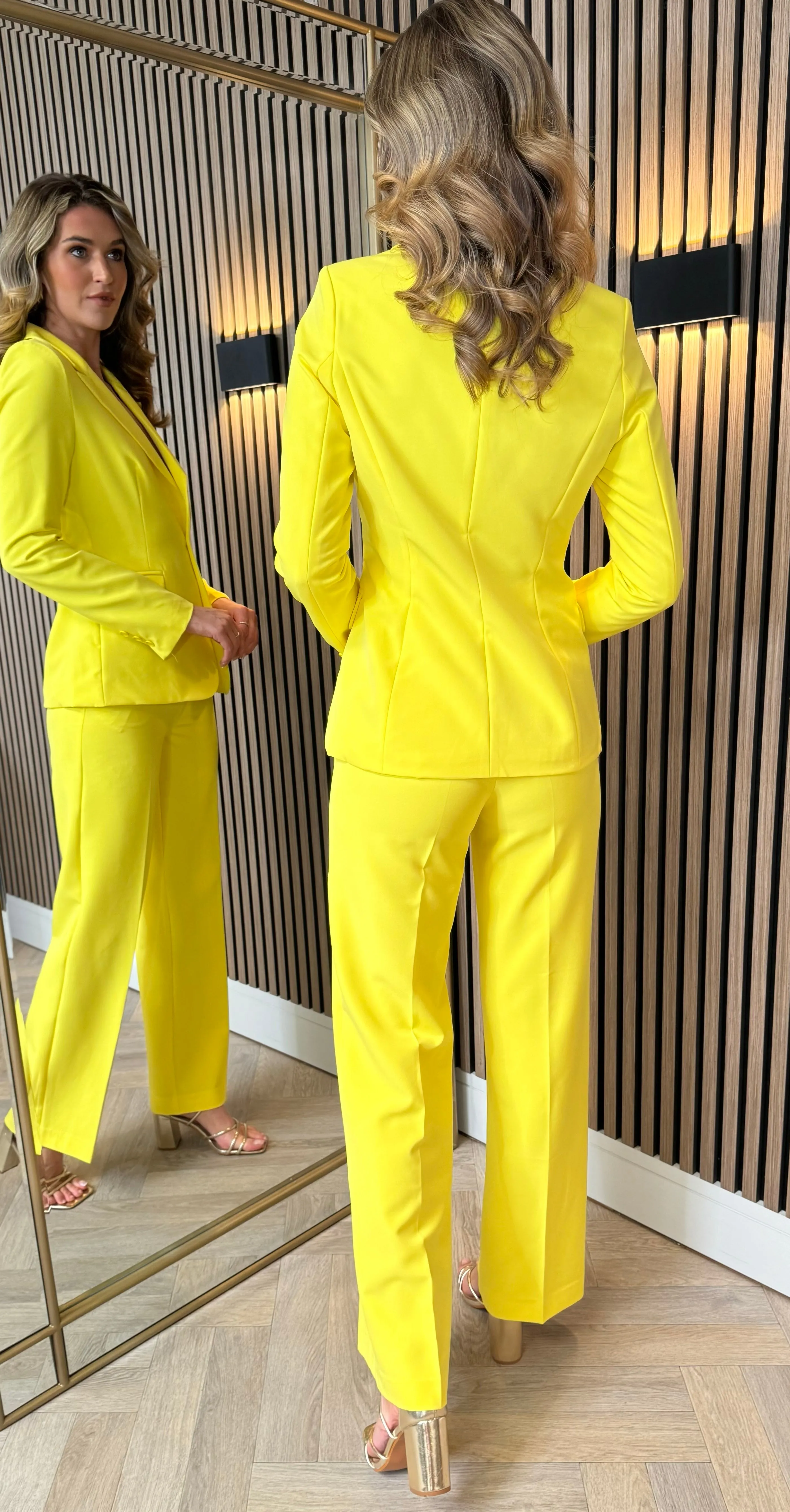 Adaline Yellow Trousers & Blazers Co Ord