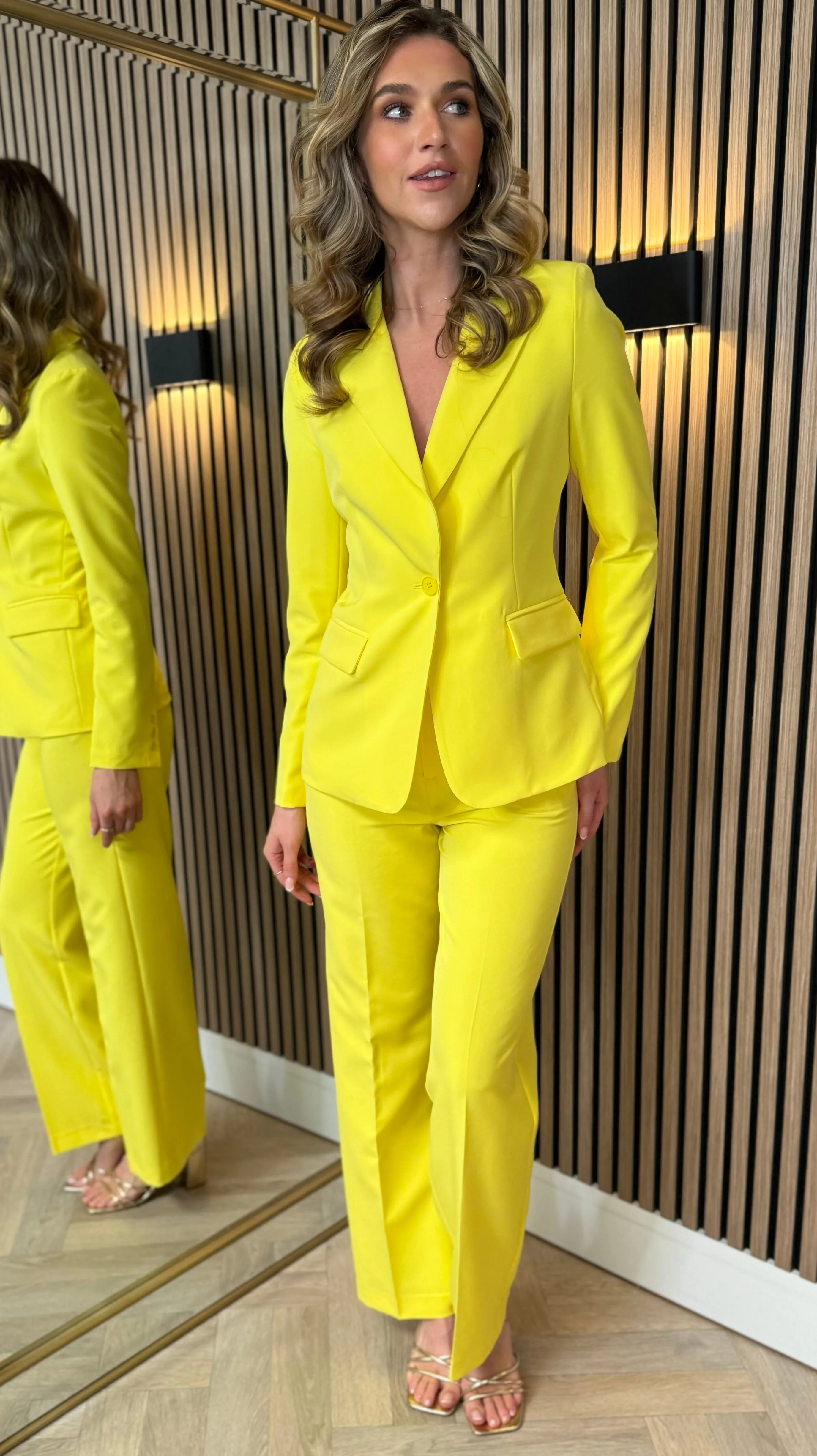 Adaline Yellow Trousers & Blazers Co Ord