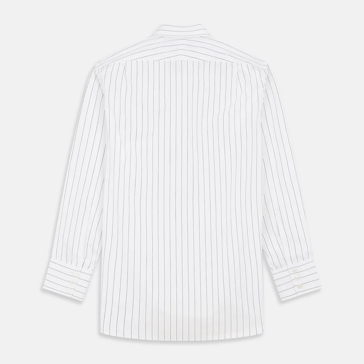 Black Fine Stripe Cotton Regular Fit Mayfair Shirt