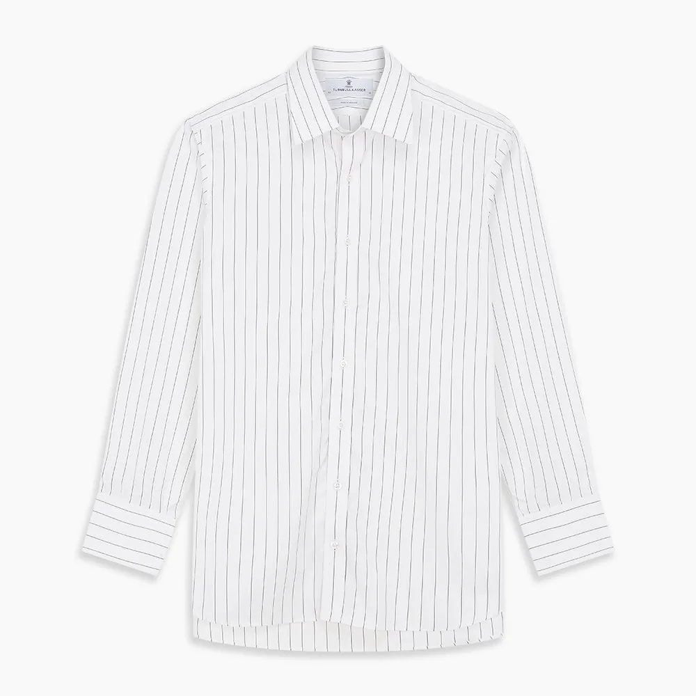 Black Fine Stripe Cotton Regular Fit Mayfair Shirt