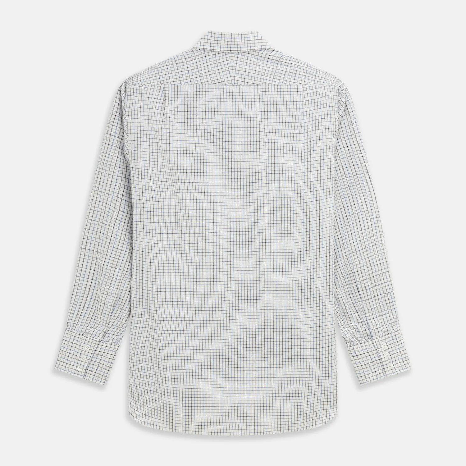 Blue Tattersall Check Cashmerello Regular Fit Mayfair Shirt