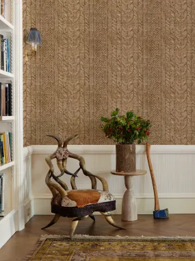 'Cable Knit' Wallpaper by Lingua Franca - Brown