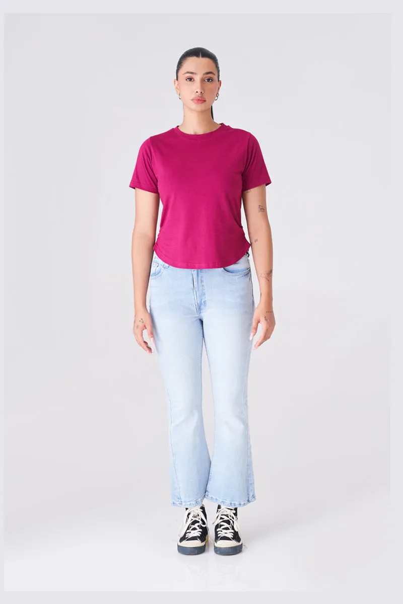 Comfortable and Versatile Plum Red T-Shirt