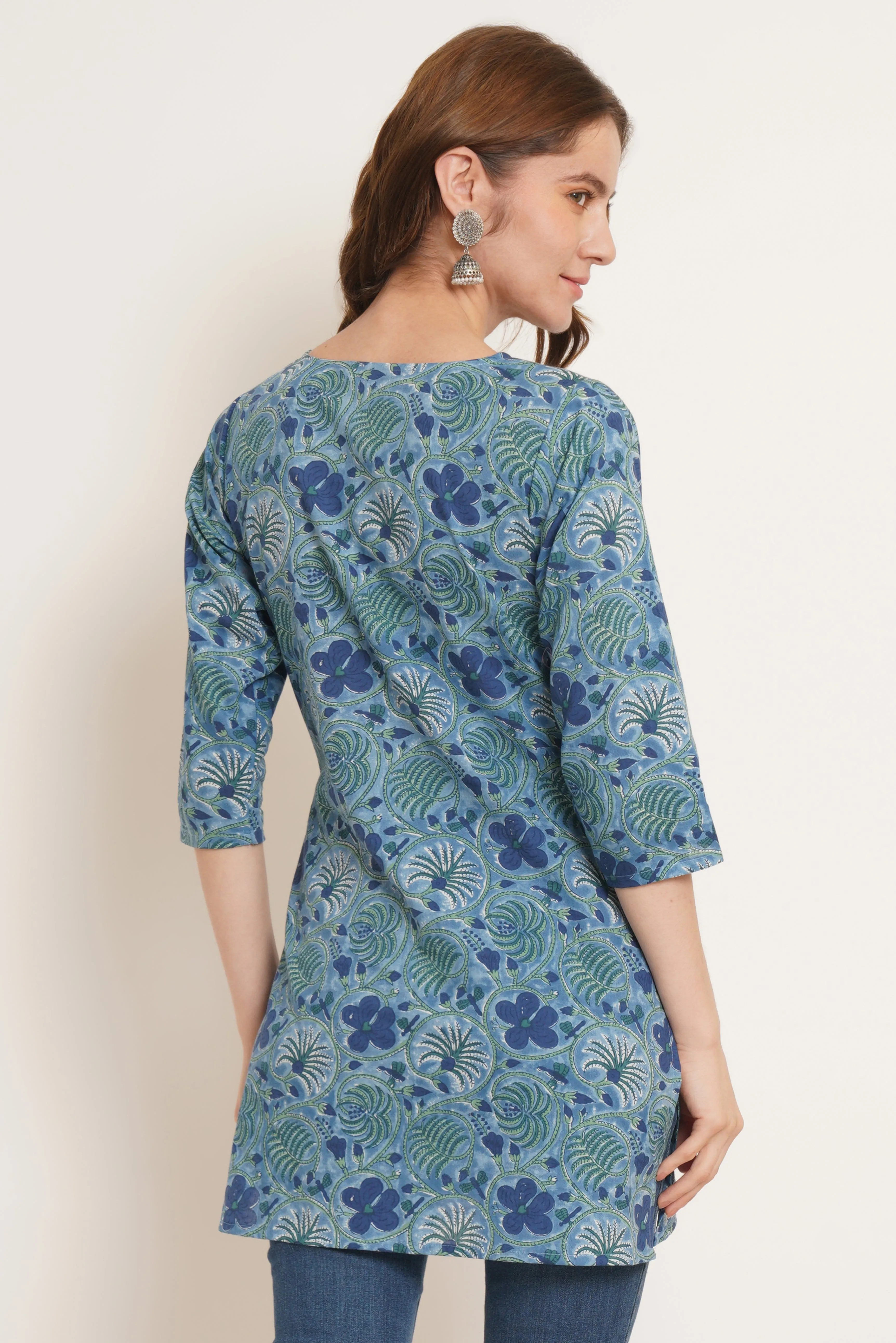 Elegant Floral Short Kurti for Women