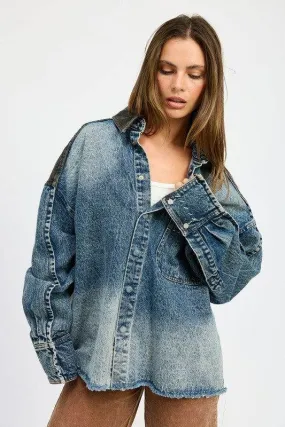 Emory Park Oversized Denim Jacket With Buttons