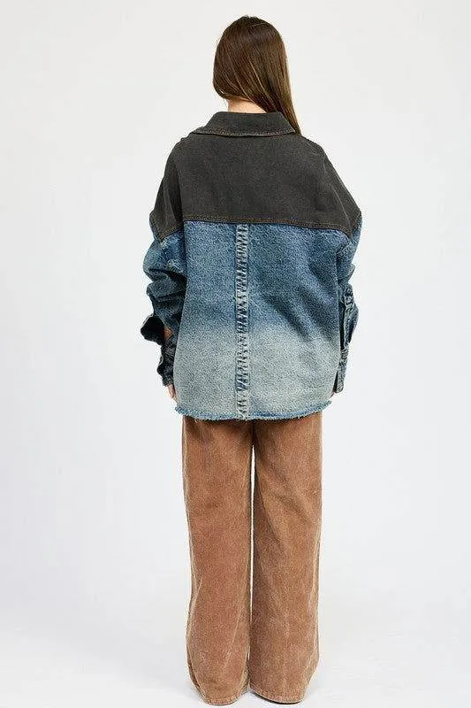 Emory Park Oversized Denim Jacket With Buttons