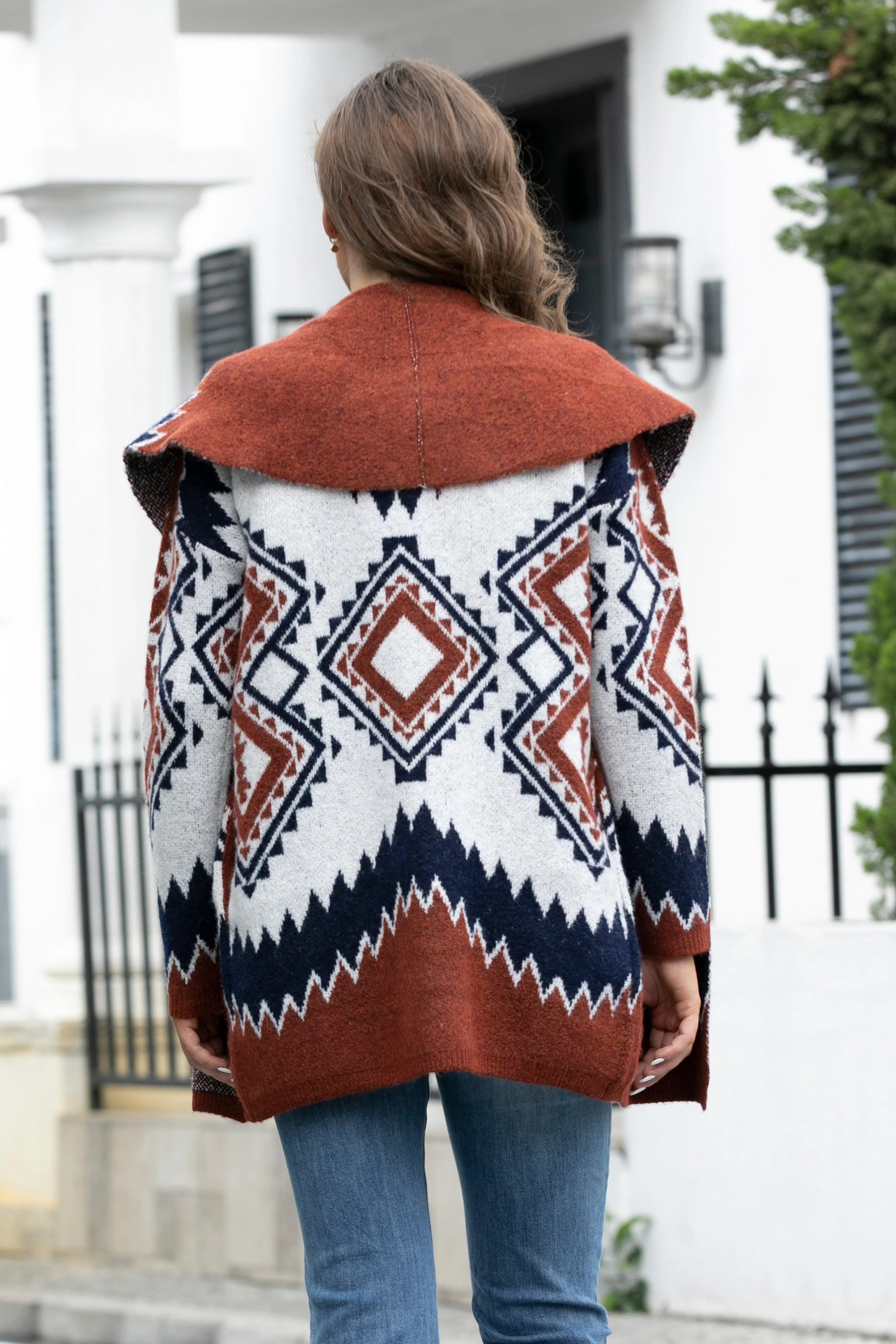 Fall Cardigan_Western Print