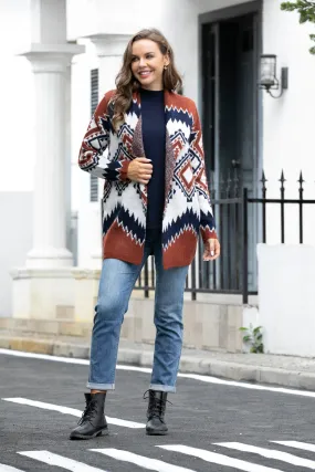 Fall Cardigan_Western Print