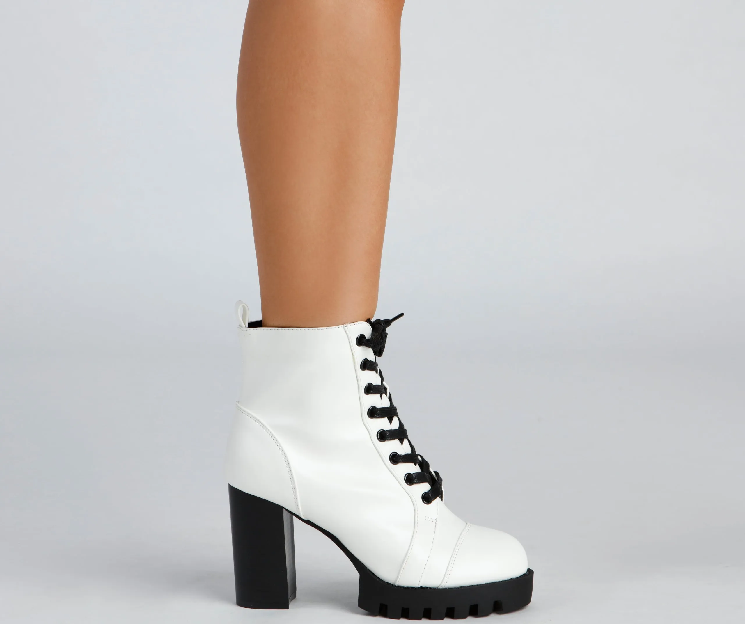 Feelin' Bold Lace-Up Booties