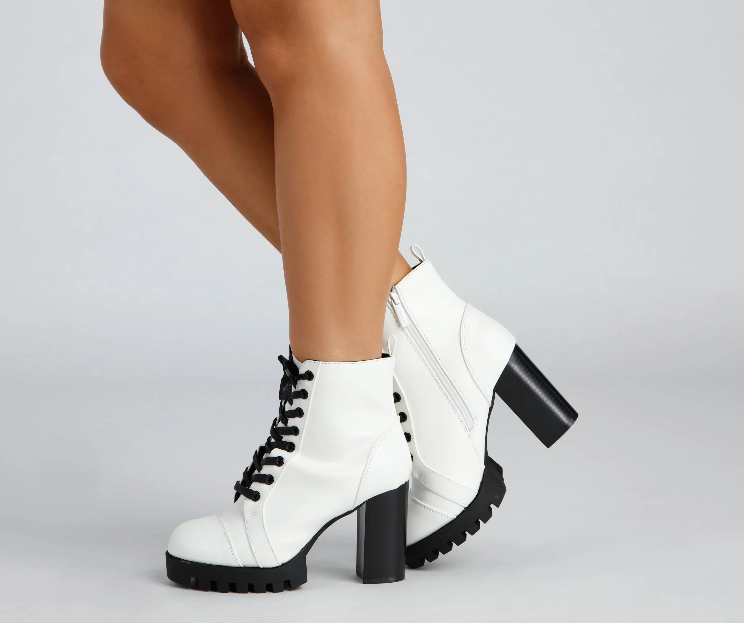 Feelin' Bold Lace-Up Booties