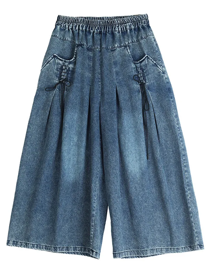 Female Comfortable Large Size Versatile Wide-leg Jeans