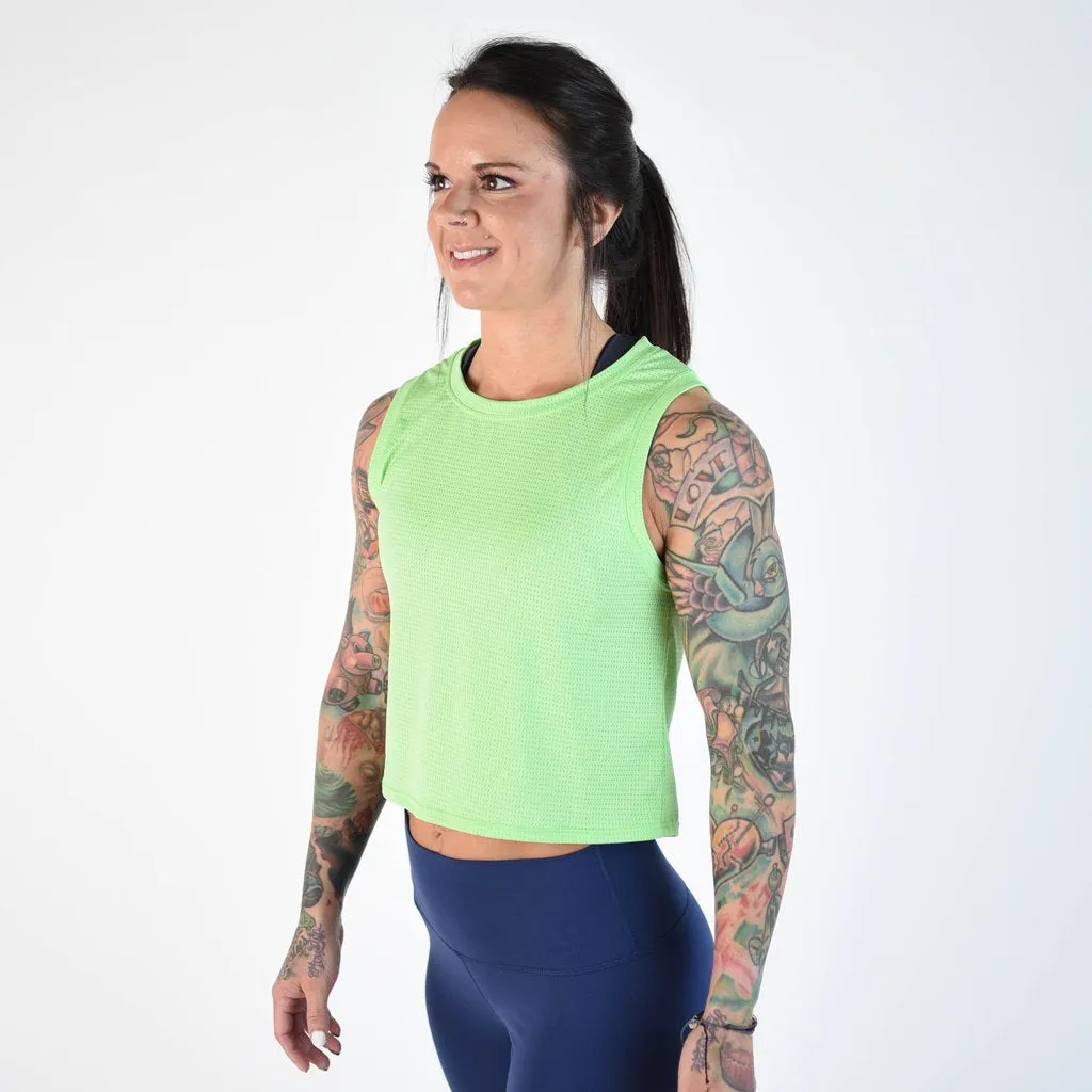 FLEO Dylan Muscle Crop Tank - Sharp Green