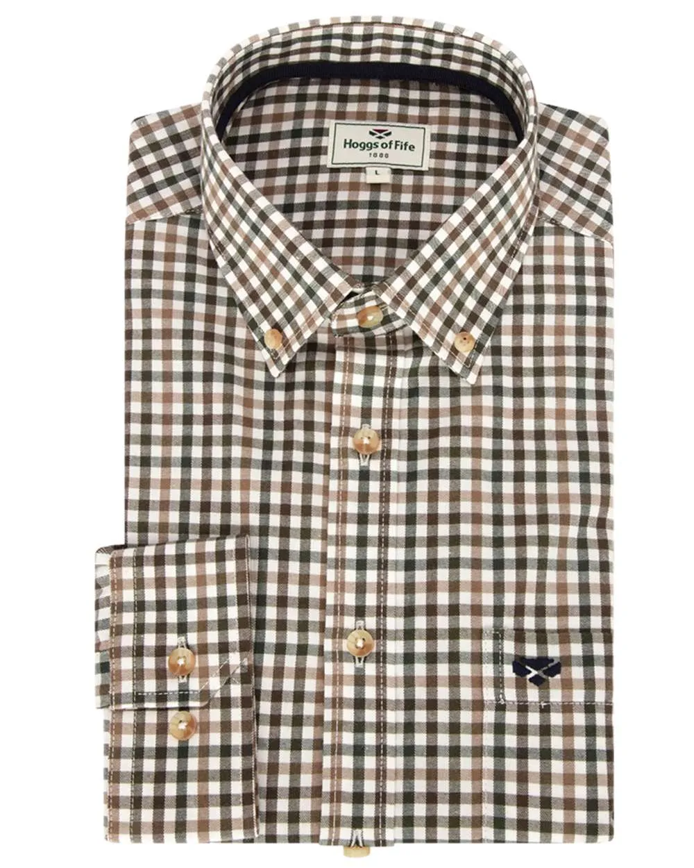 Hoggs of Fife Garvock Cotton Twill Herringbone Check Shirt