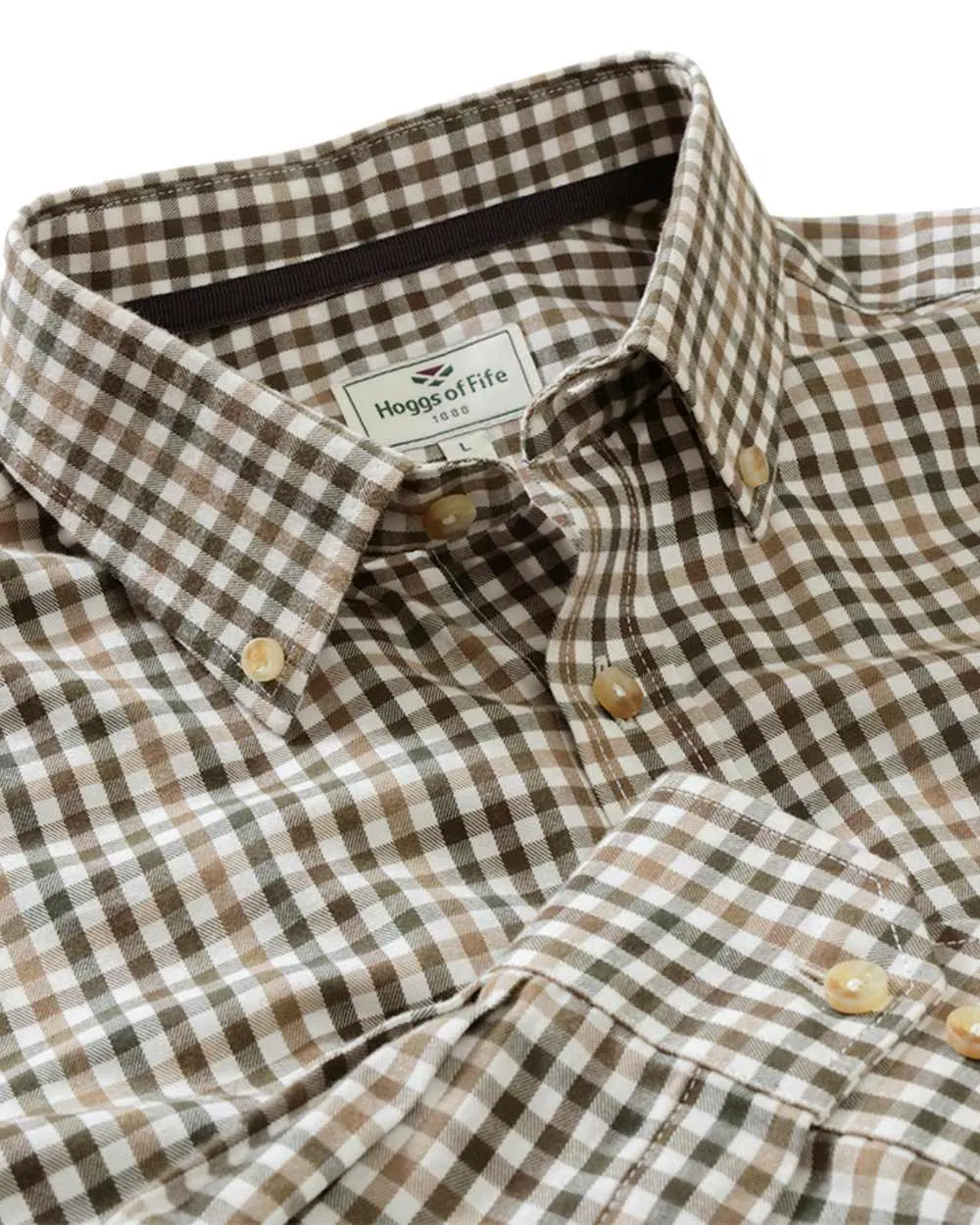 Hoggs of Fife Garvock Cotton Twill Herringbone Check Shirt