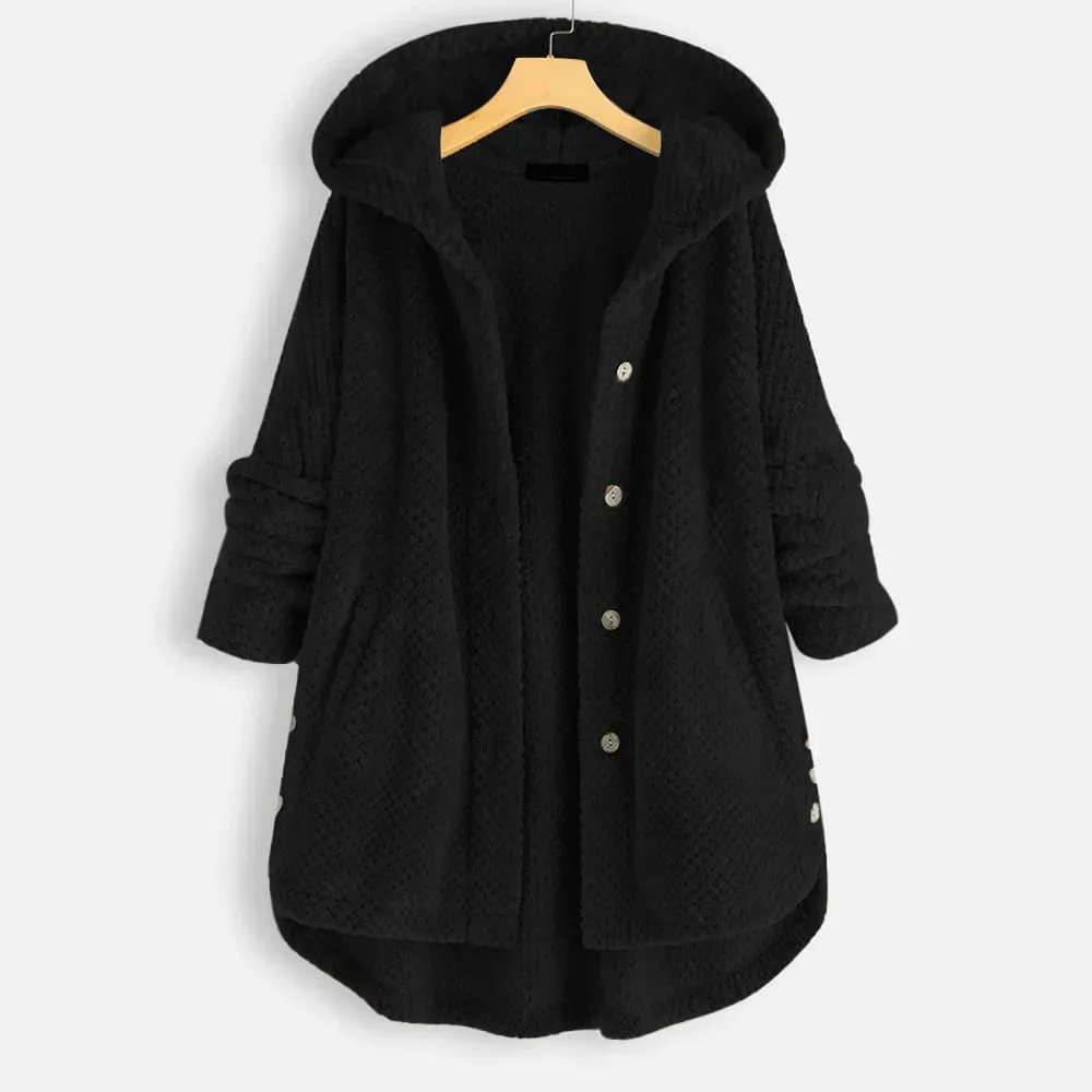 Hooded Waffle Knit Cardigan