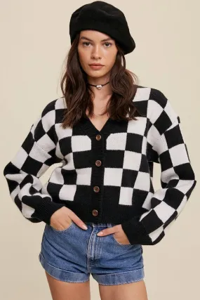 Just Popping-  Weaved Cropped Cardigan