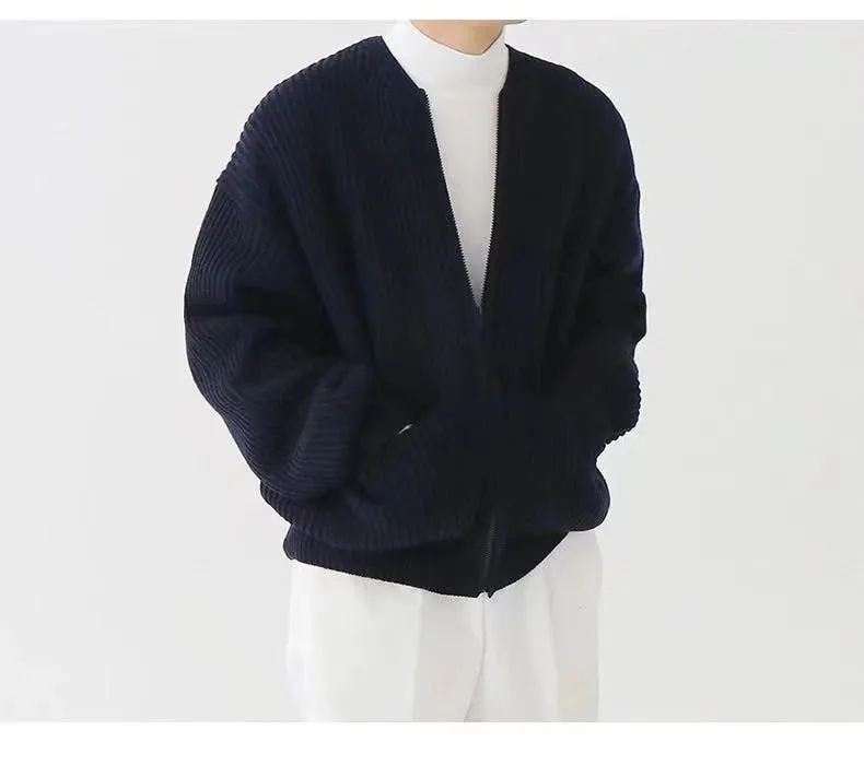 Knit Sweaters For Men Cardigan Men's Autumn Warm Clothing Luxury Y2k Vintage New Sweater Winter Cotton Warm Man Clothes