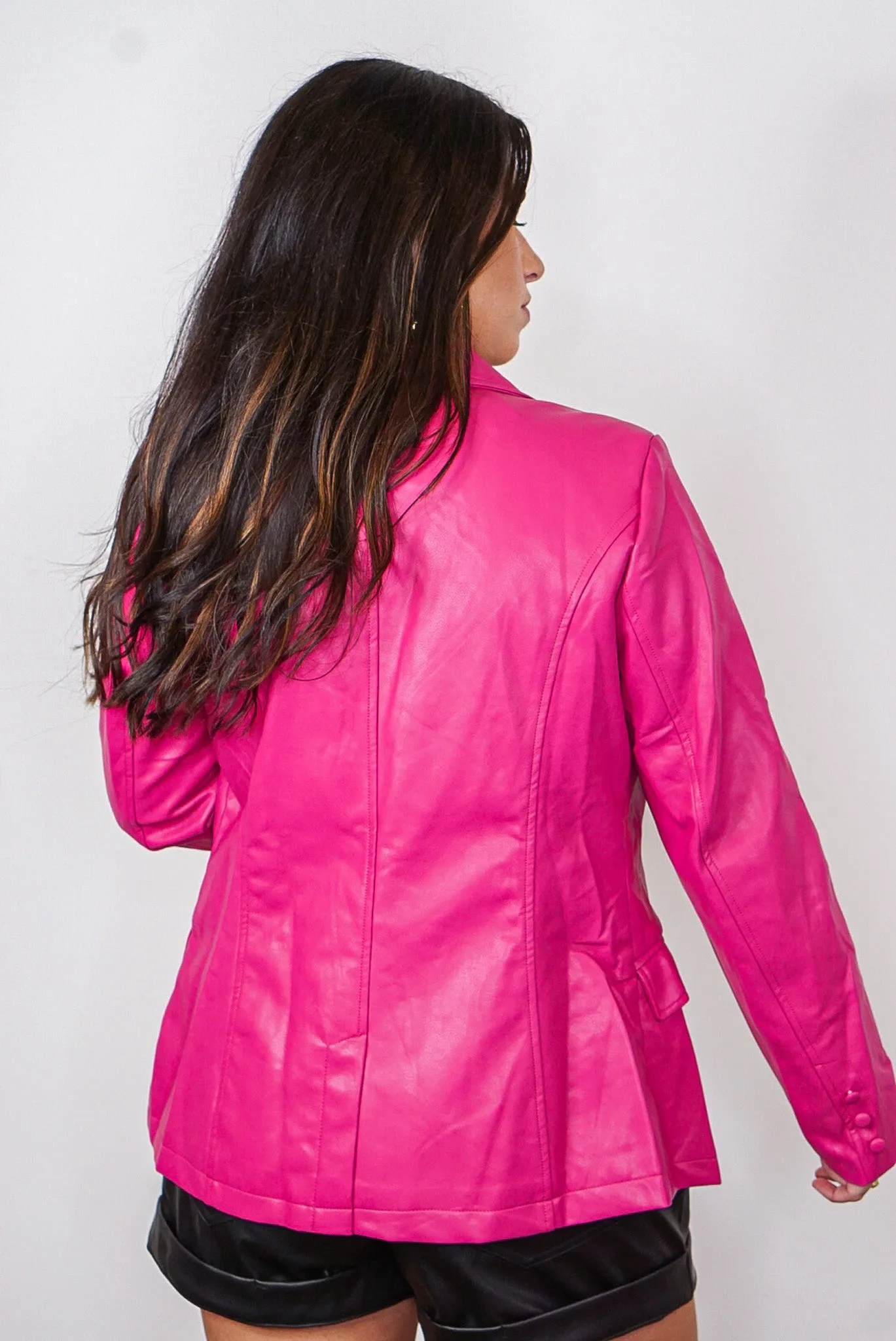 Leather Trends Hot Pink Blazer