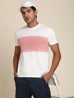 Men's Comfortable And Stylish Pink Casual Crew Neck Tshirt