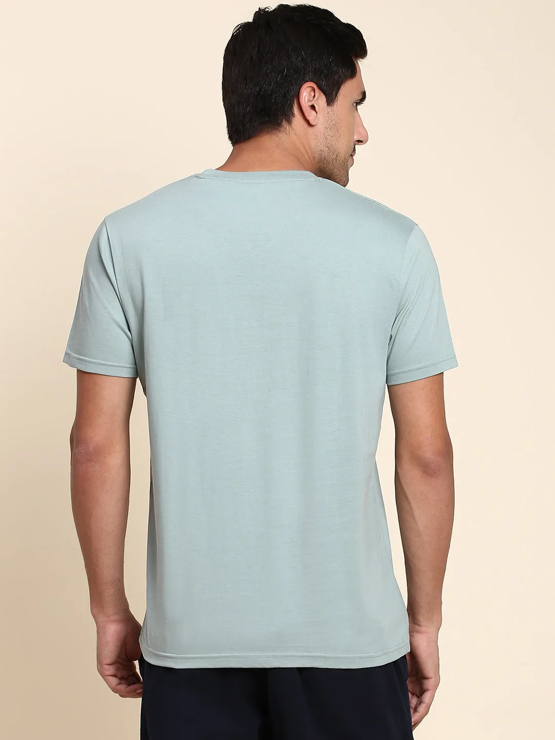 Men's Comfortable And Stylish Teal Casual Crew Neck Tshirt