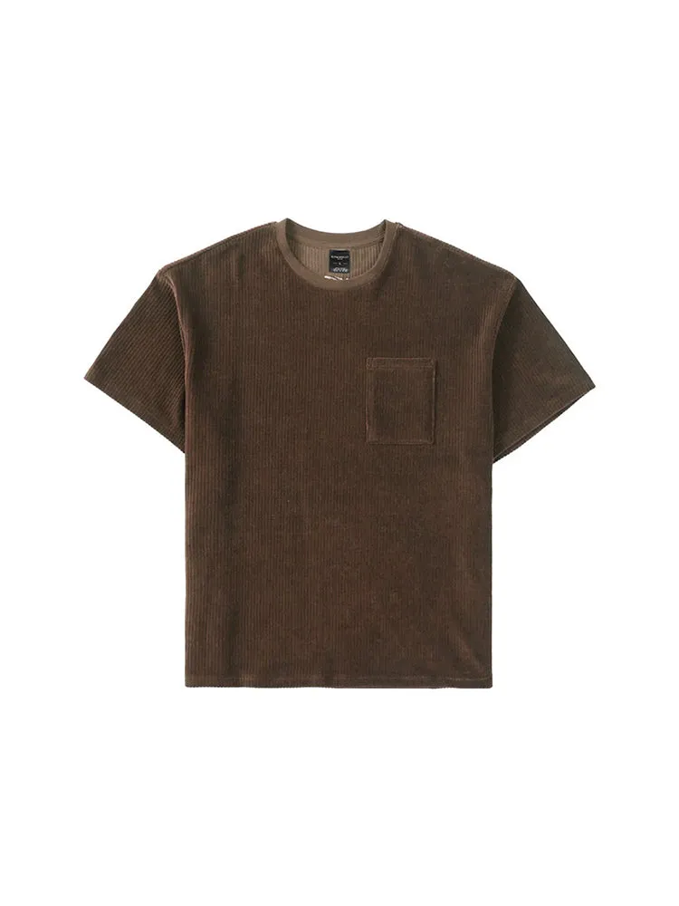 Men'S Crew Neck Corduroy Tees