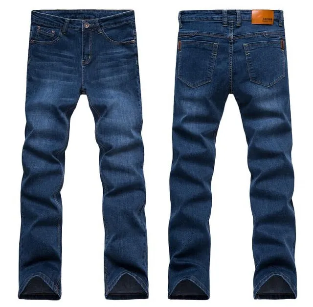 Mens jeans Casual Jeans Slim Straight High Elasticity Feet Jeans Loose Waist Long Trouser