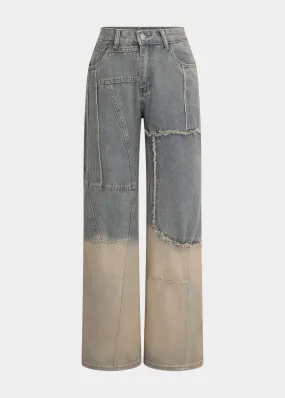 Ombre Straight Leg Jeans