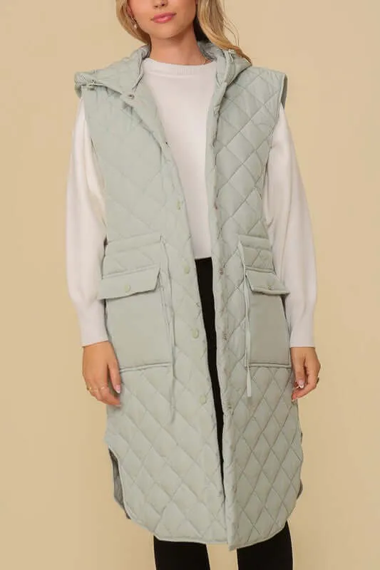 Oversized Quilted Midi Jacket