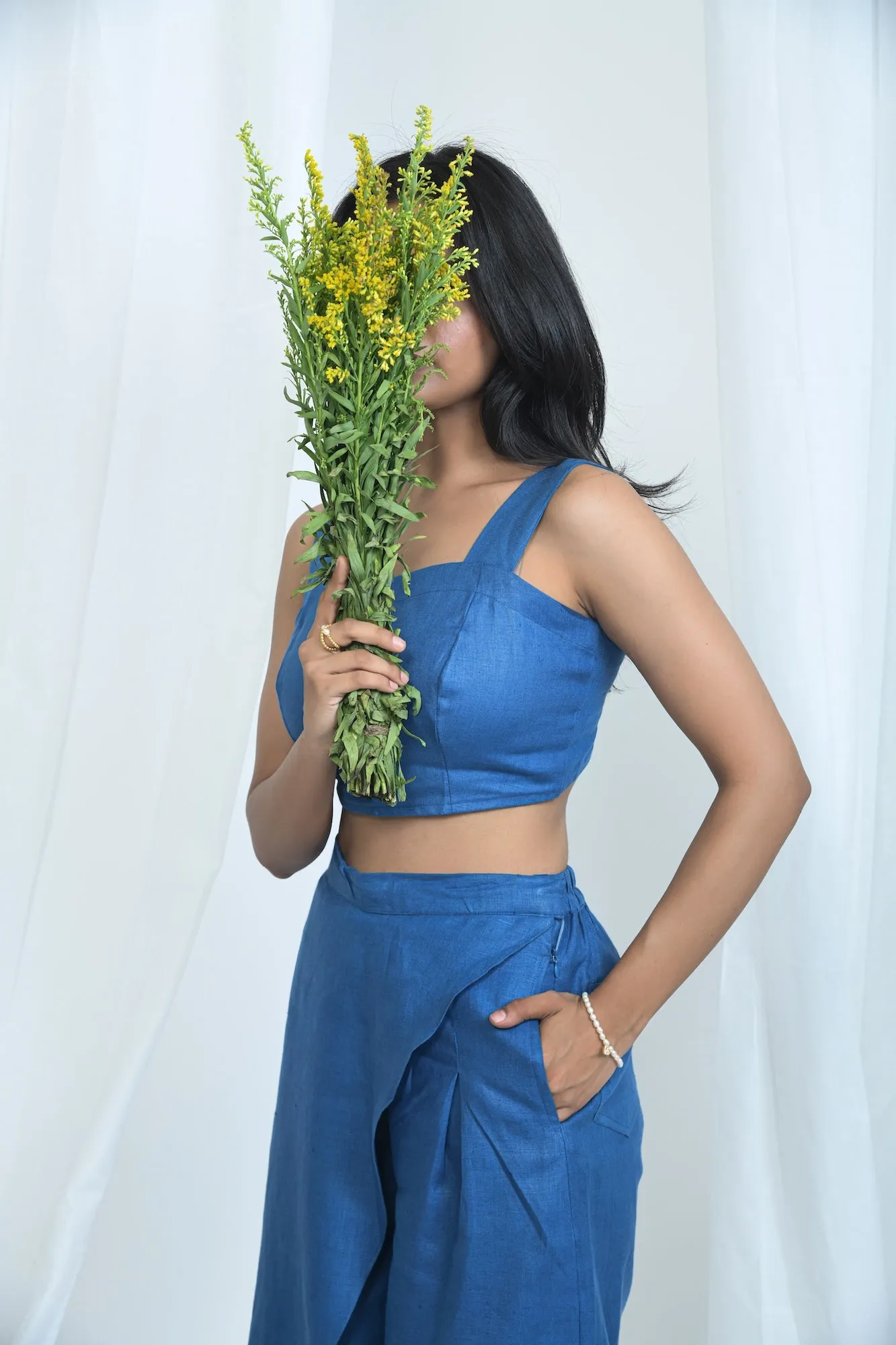 Pure Hemp Crop Top | Soft & Comfortable Fabric | Blueberry