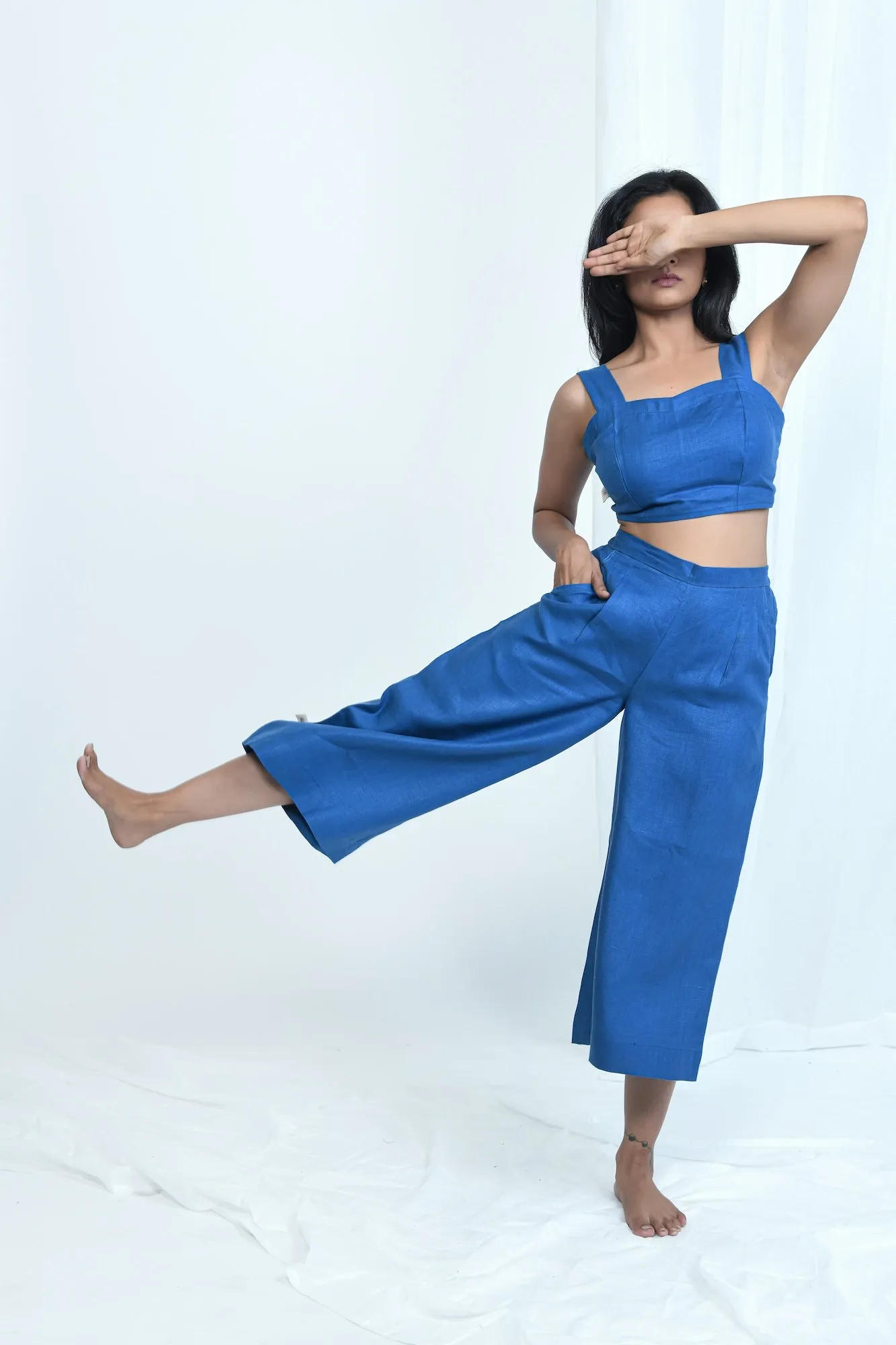 Pure Hemp Crop Top | Soft & Comfortable Fabric | Blueberry