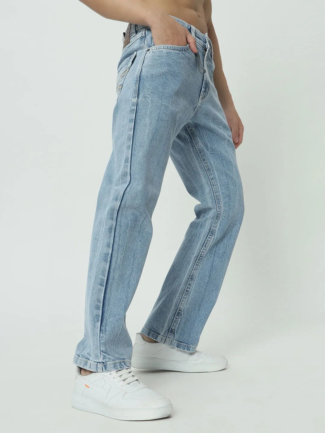 SAINTJONES-VINTAGE BOOTCUT WASHED JEANS.