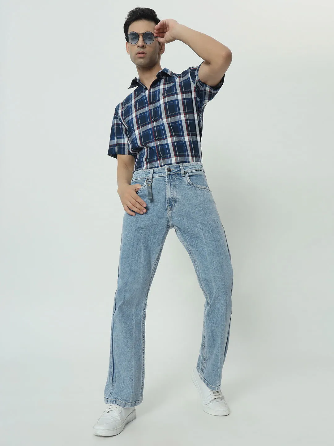 SAINTJONES-VINTAGE BOOTCUT WASHED JEANS.