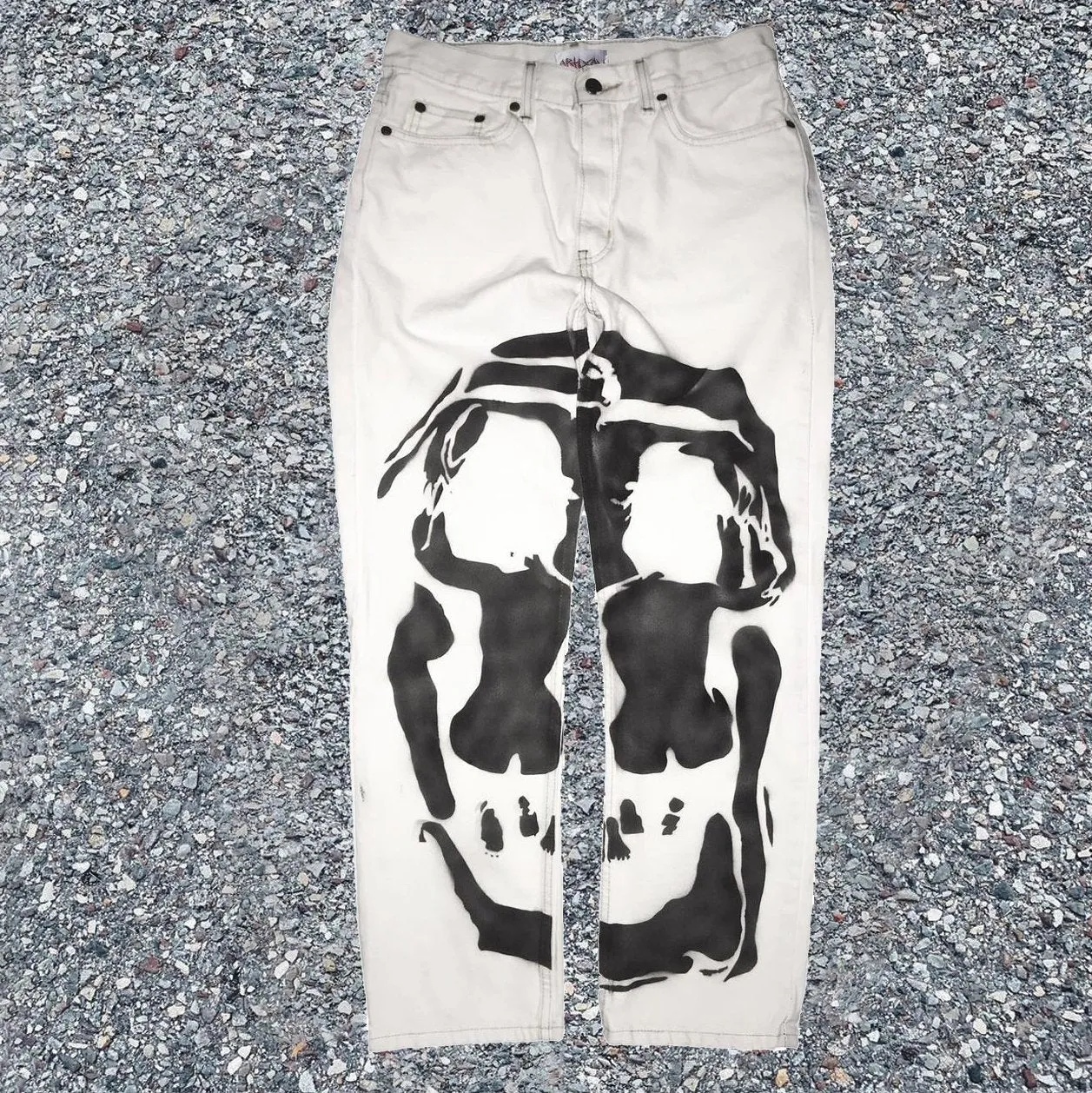 Street fashion casual skull pattern trousers