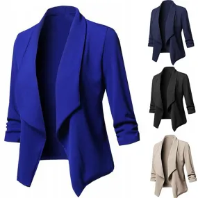 Trendy Solid Color Long Sleeve Blazer Jackets