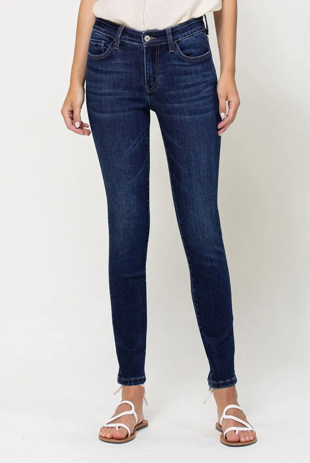 vervet by flying monkey: high rise skinny jeans - dark wash