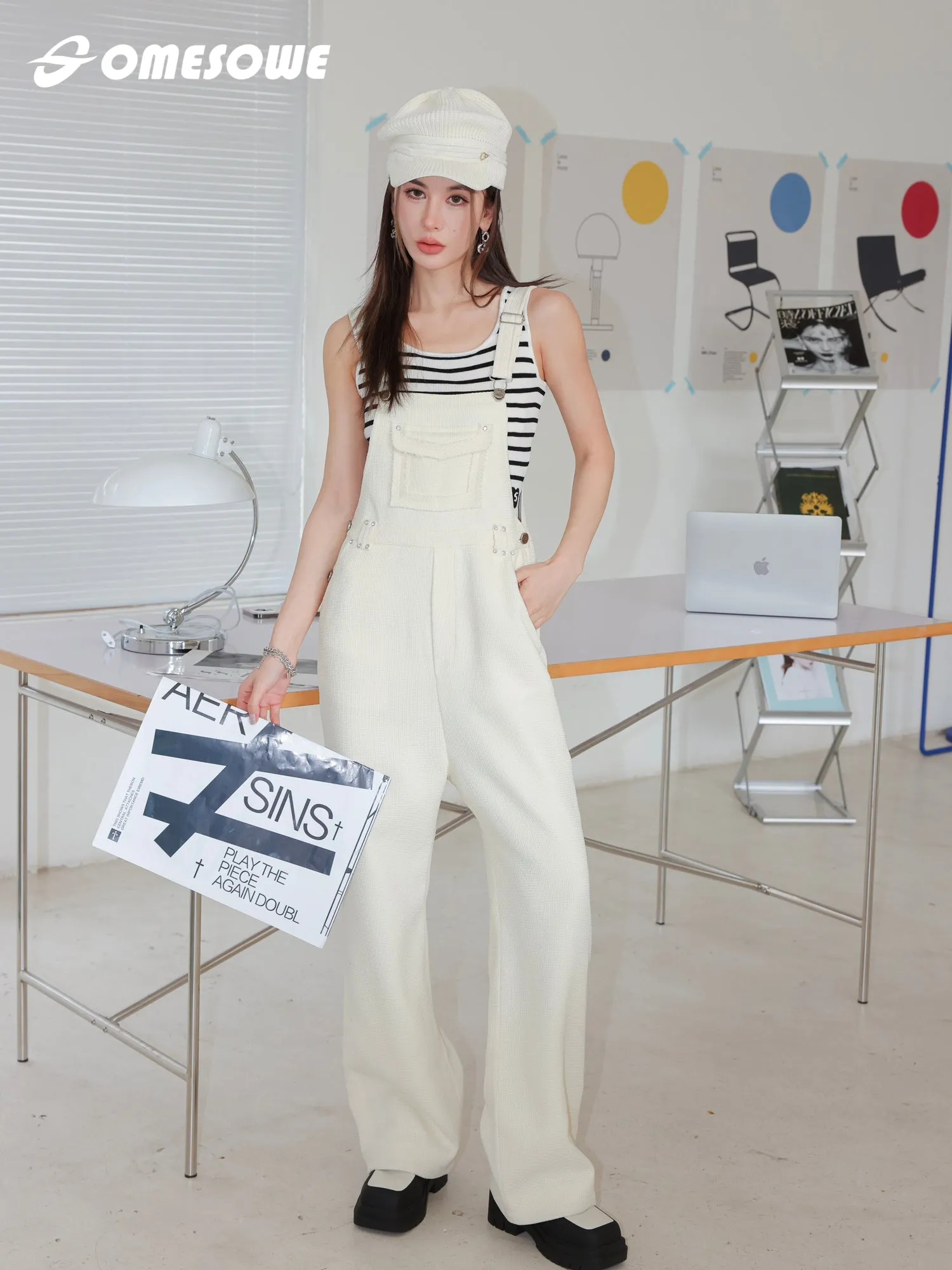 White Casual Overalls