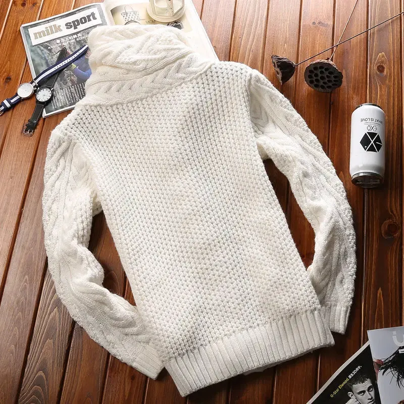 WIAOFELLAS New Men's Sweaters Autumn Winter Warm Knitted Zipper Cardigan Sweaters Man Casual Knitwear Sweatercoat Male Clothes B134