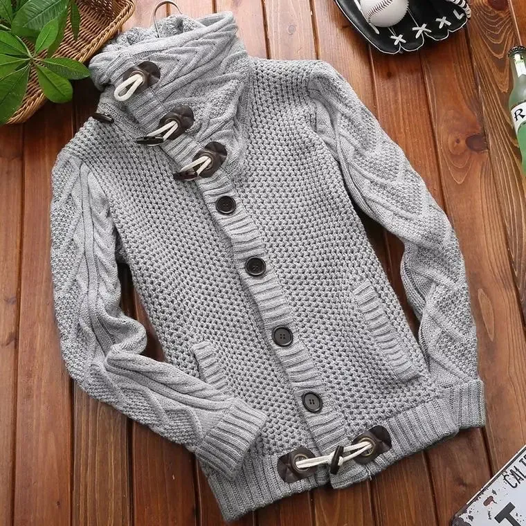 WIAOFELLAS New Men's Sweaters Autumn Winter Warm Knitted Zipper Cardigan Sweaters Man Casual Knitwear Sweatercoat Male Clothes B134