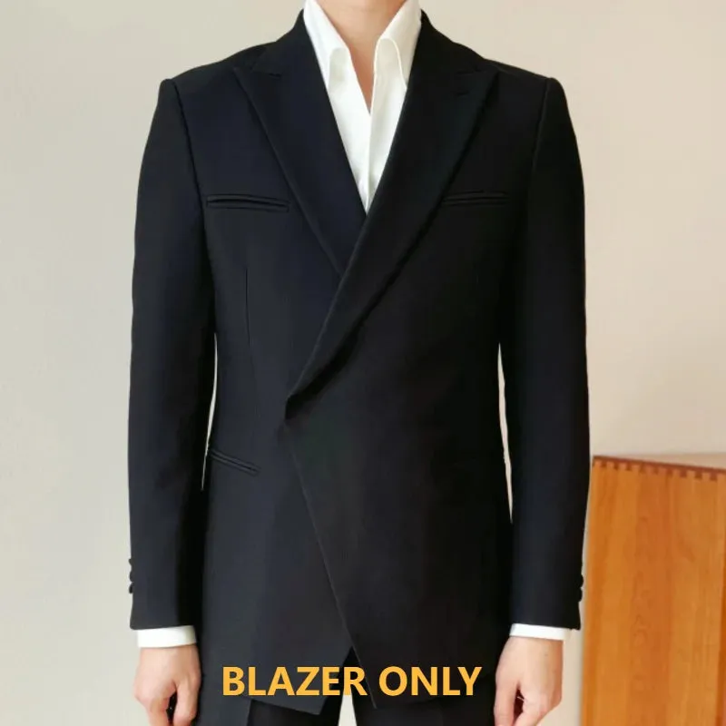 xiangtuibao - High Quality Single Button Suit Men's Blazers Jacket Casual Slim Men Trendy Suit Business Dress Coat Wedding Party Blazers